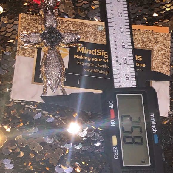 Real genuine diamond custom cross pendant NOT CZ NOT MOISSANITE Free Appraisal - Picture 8 of 10